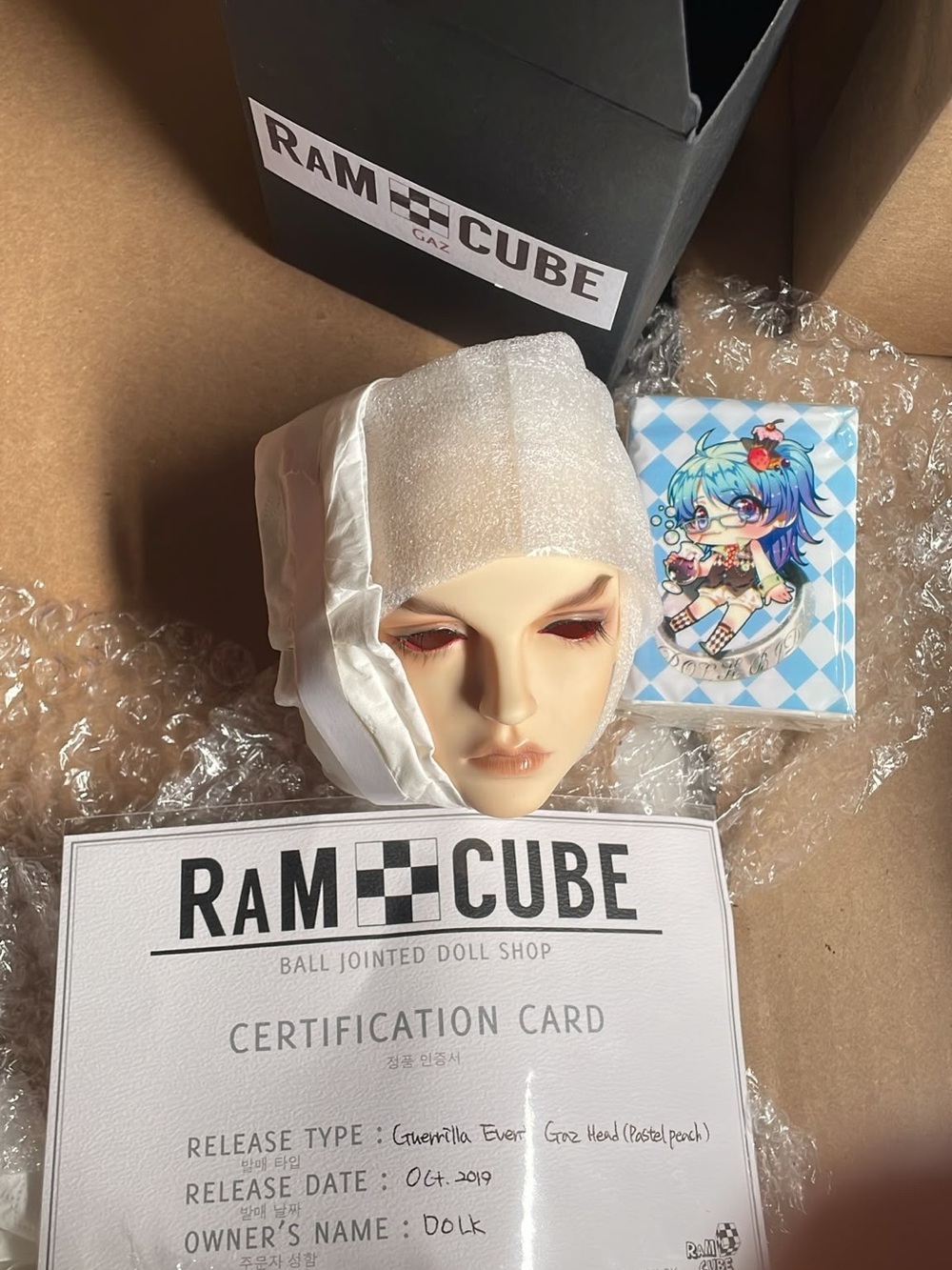Ram Cube 1/3 BJD Doll Head painted